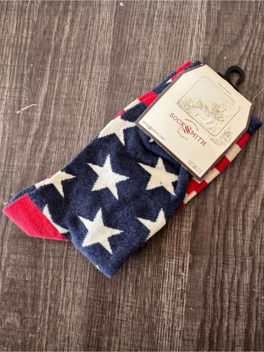 Socksmith Womens Stars Stripes Patriotic Crew Socks NWT